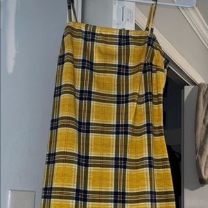 Yellow plaid dress